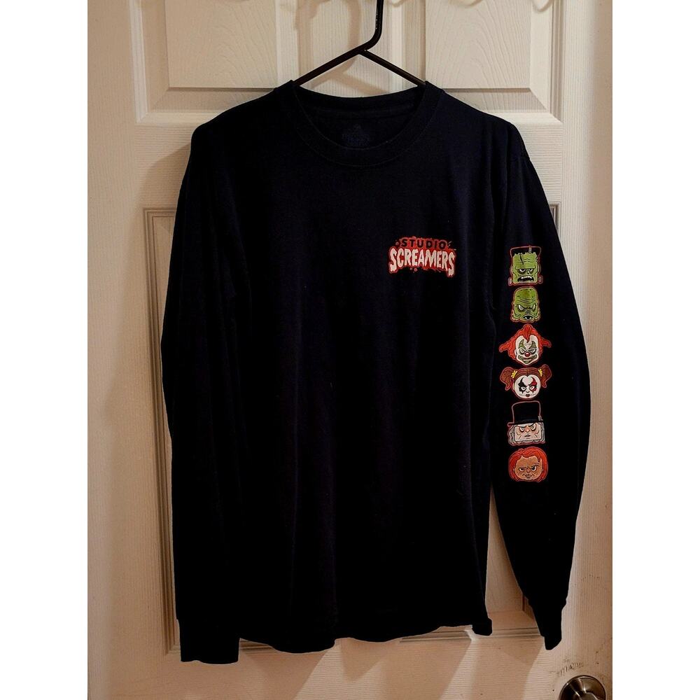 Universal Studios Halloween Horror Nights Screamer T shirt MEDIUM LS Black HHN